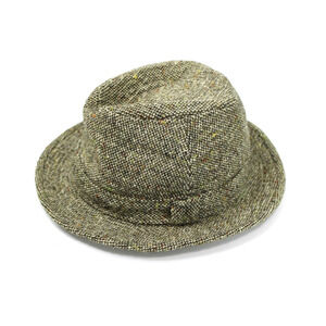 Vintage Woodrow Piccadilly London Tweed Fedora Hat Donegal Wool British 6 7/8 S